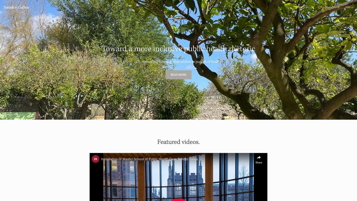 Dr. Sandro Galea website screenshot